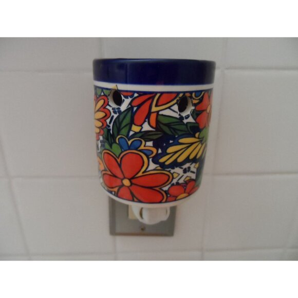 Talavera Electric Wax Warmer Plug-In Floral Design Aromatherapy Home Decor - Picture 2 of 7